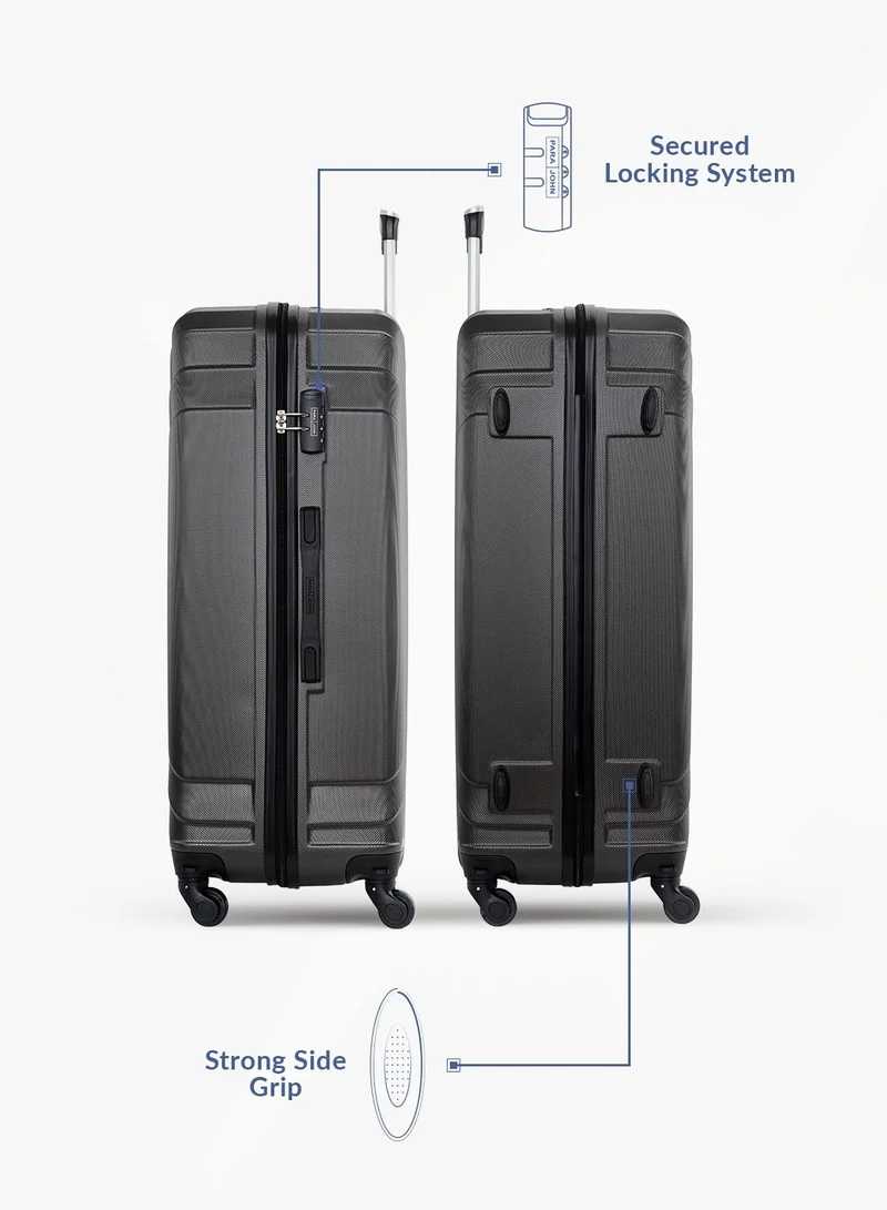 بارا جون Lightweight 3-Pieces ABS Hard Side Travel Luggage Trolley Bag Set With Lock For Men/Women/Unisex Dark Grey
