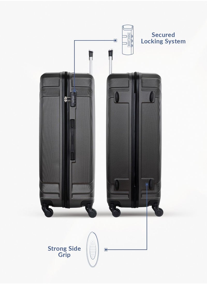 PARAJOHN Lightweight 3-Pieces ABS Hard Side Travel Luggage Trolley Bag Set With Lock For Men/Women/Unisex Dark Grey  - Image 2