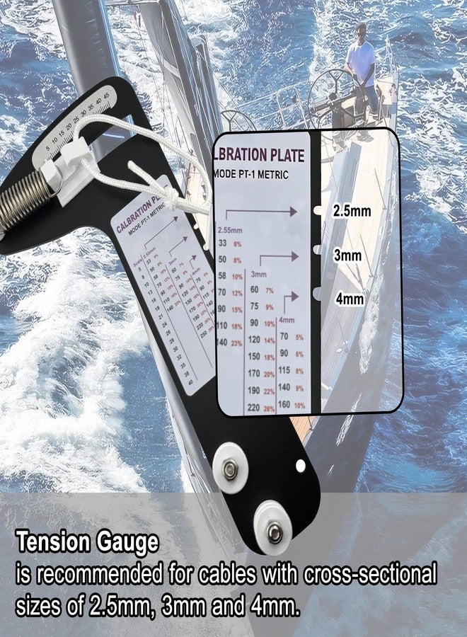 FENGCHUNS PT-1M Sailboat Rigging Tension Gauge, 800 LB High Precision Tension Meter for 2.5mm 3mm 4mm Wire Rope Standing Rigging, Marine Stainless Steel Tension Tool for Sailboat Yacht Rigging - Image 3