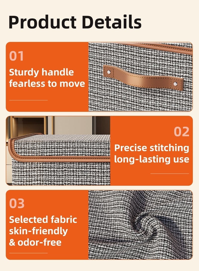 2 Pack Foldable Oxford Storage Boxes with Flip-Top Lid, Stackable Clothes Organizer with Reinforced Handle, 26L Large Capacity Fabric Bins for Wardrobe, Bedroom & Home Storage - Image 4