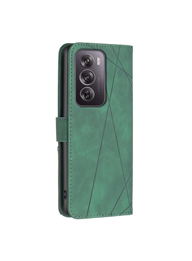 اس-توب جراب هاتف OPPO Reno12 Pro Global مصنوع من الجلد بمشبك مغناطيسي وملمس معيني - Image 4