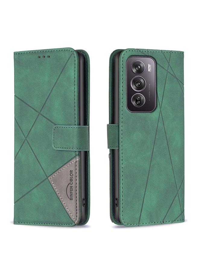 اس-توب جراب هاتف OPPO Reno12 Pro Global مصنوع من الجلد بمشبك مغناطيسي وملمس معيني - Image 1