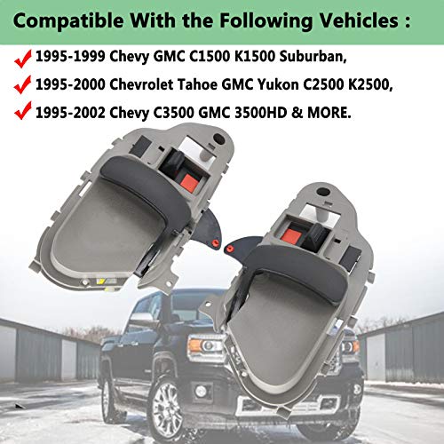 LIYYOO 15708043 15708044 Inside Interior Door Handle,Driver & Passenger Side,Compatible with 1995-2000 Chevrolet Tahoe GMC Yukon GM - Image 5