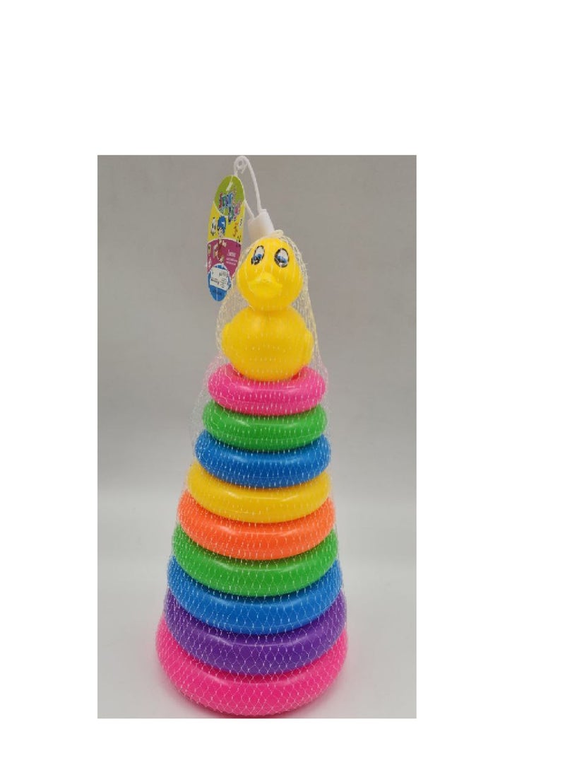 null - Plastic Ring Column With 9 Rings A Stacking And Arranging Game For Infants - Image 1