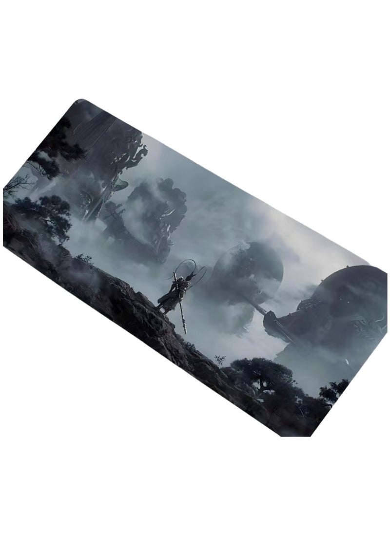 Generic Wukong Mouse Pad Rubber Mouse Mat Anti-Slip Monkey Desktop 90*40 cm  - Image 2