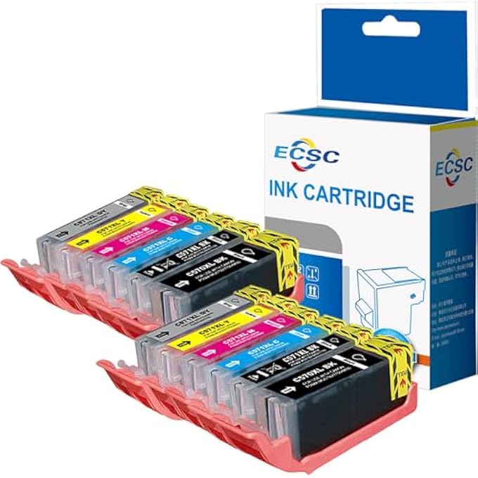 COMPATIBLE PRINTER CARTRIDGE INK CARTRIDGE REPLACEMENT FOR CANON PIXMA MG7750 MG7751 MG7752 MG7753 TS8050 TS8051 TS8052 TS8053 PGI570/CLI571 (BLACK/PHOTO-BLACK/CYAN/MAGENTA/YELLOW/GREY, 12-PACK) - Image 1