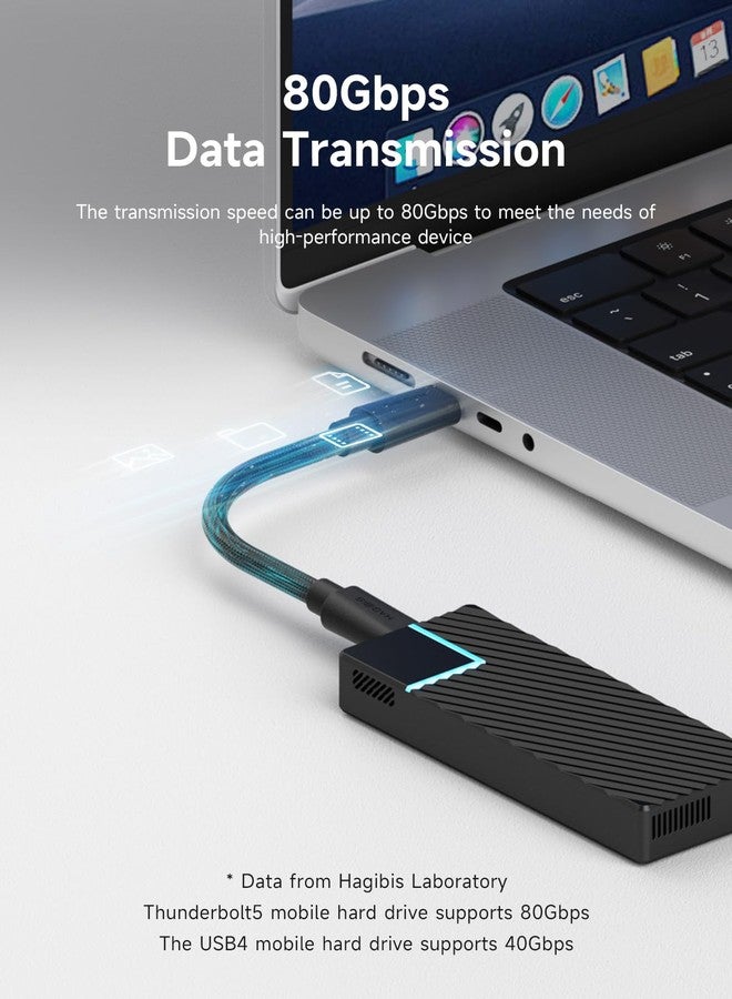 Hagibis USB4 Cable Vertical Plug USB-C to USB-C Short Cable 80Gbps 240W PD3.1 8K@60Hz Cord USB 4 V2.0 for Thunderbolt 4/5 Mac mini M4 Mac Studio - Image 5
