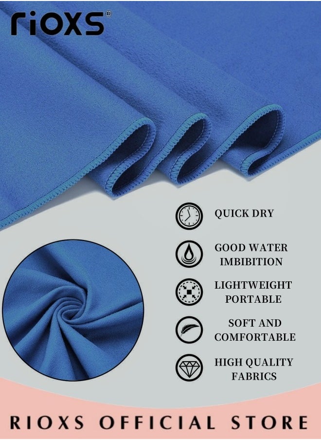 RIOXS - 2 Pcs Double-sided Microfiber Towel Quick Fast Drying Compact Beach Towel Lightweight Towels Large Bath Sheet Towel Perfect for Travel Pool Swimming Bath Camping Yoga Gym Sports - Image 1