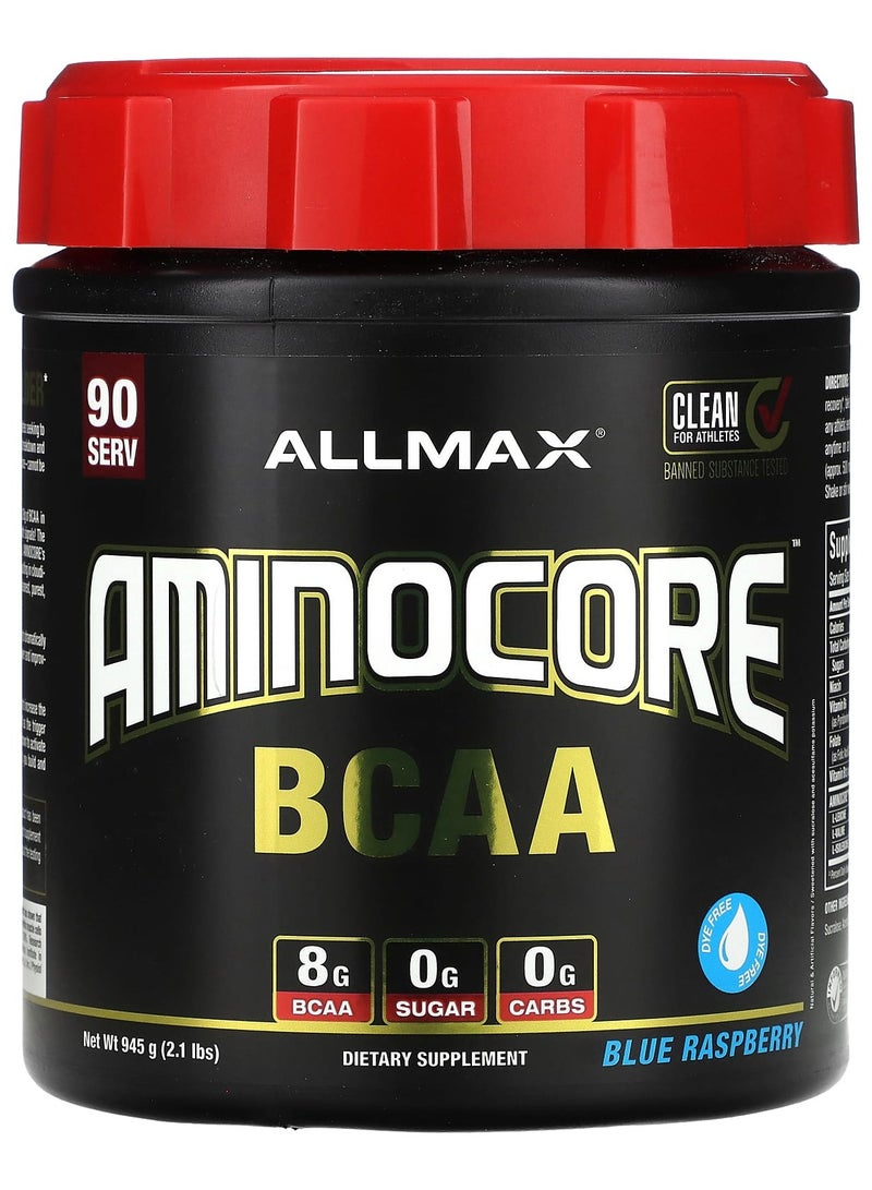 Allmax AMINOCORE BCAA, Blue Raspberry, 2.1 lbs (945 g)
