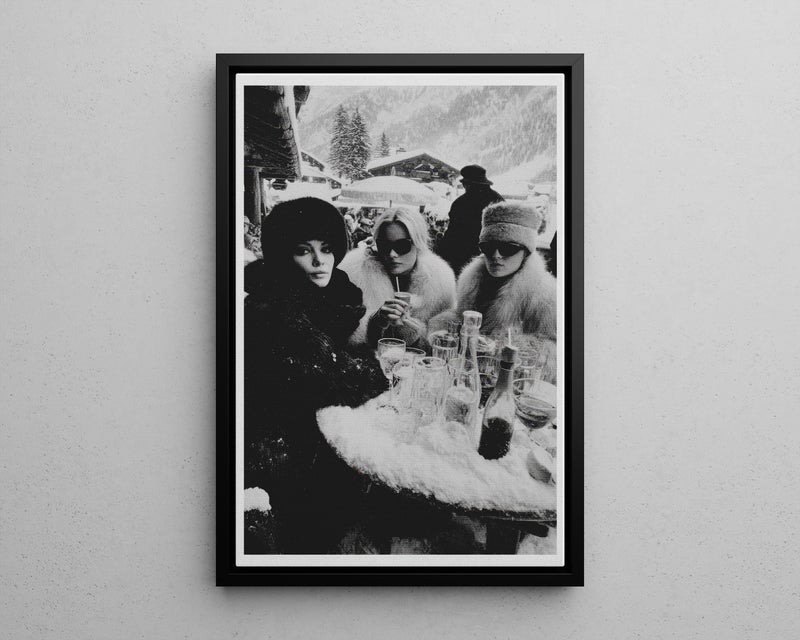 TNESSENTIAL Black and White Apres Ski Glamour Wall Art Poster or Canvas Print, Women Vintage Fashion Art, Winter Ski Resort Art, Jet Set Lifestyle Decor - Image 5