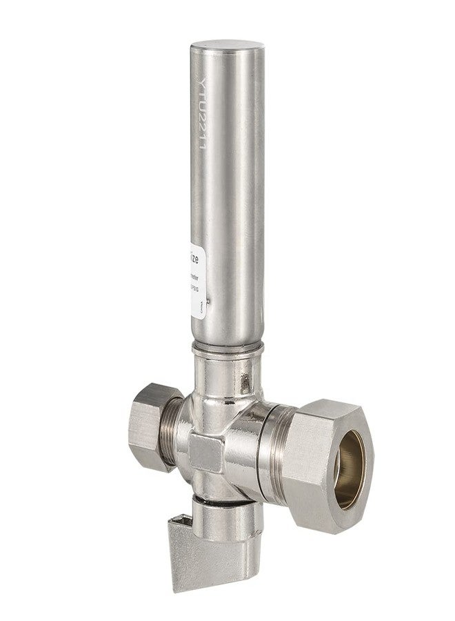 EFIELD 1/4 Turn Stop Straight Valve, 1/2" Nominal (5/8" OD) Compression x 3/8" OD With Stainless Steel Water Hammer Arrestor Chrome Plated Brass,(ARSTRVLV002) - Image 5