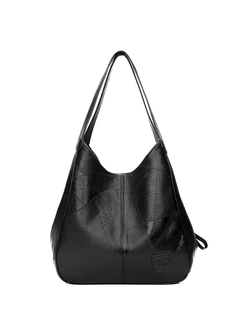 REOCLE Women's Tote Shoulder Bag Soft Leather Handbag with Large Capacity Genuine Leather Tote Bags Made of High Quality PU Leather - Image 2