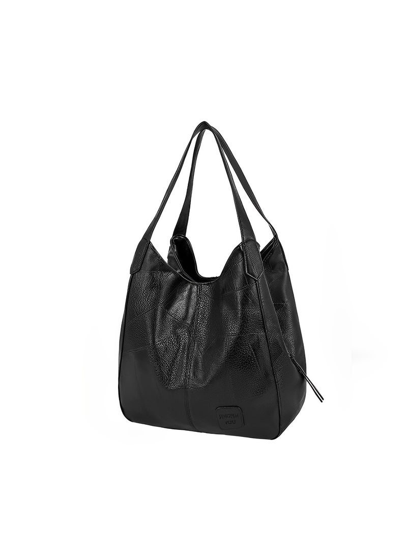 REOCLE Women's Tote Shoulder Bag Soft Leather Handbag with Large Capacity Genuine Leather Tote Bags Made of High Quality PU Leather - Image 5