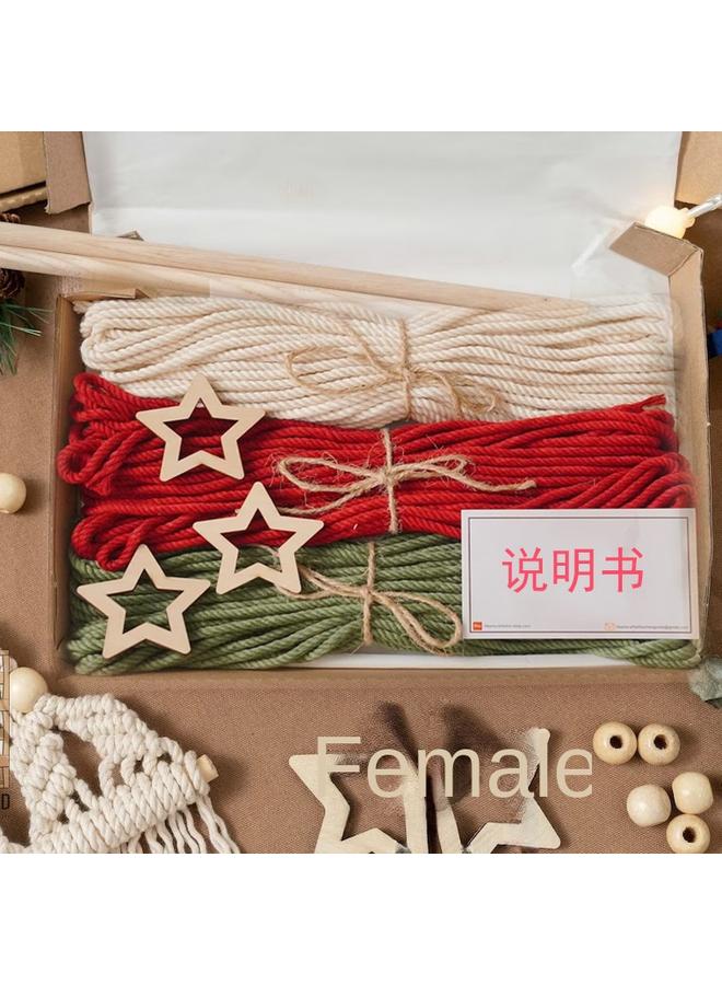 Bluejw New Christmas Decoration Handmade Woven Tapestries Christmas Tree Pendant Handmade DIY Woven Christmas Tree Material Bag  - Image 1