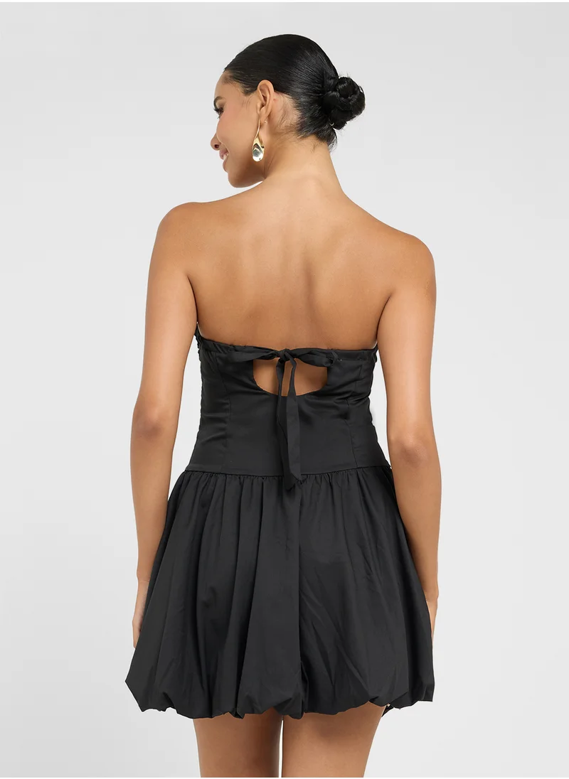 جينجر Bandeau Drop Waist Dress With Bubble Hem
