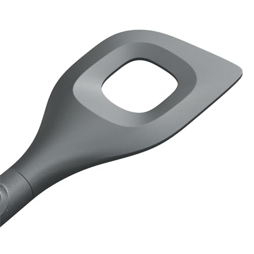 Zyliss Angled Mixing Spoon, Sustainable Wheatstraw/Nylon, Angled MIxing Spoon for Cooking and Serving with Heat Resistant Silicone Head, Beluga Grey, 11.6" x 2.2", Dishwasher Safe, 5 Year Guarantee - Image 4