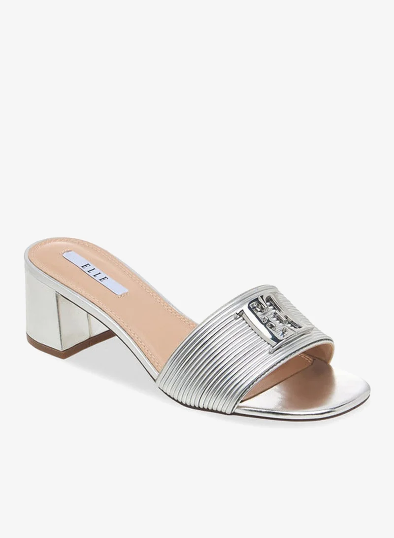 ايل Women Metallic Block Heel Sandals Ramadan Collection