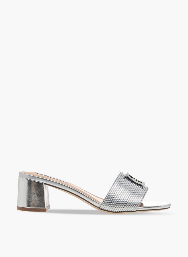 ELLE Women Metallic Block Heel Sandals - Image 3