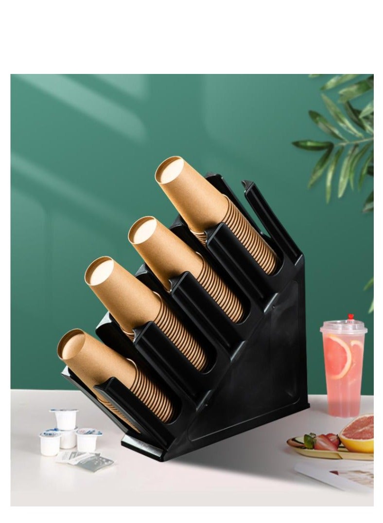 Golden Paper Cup and Lid Holder with Straw Organizer, Disposable Coffee Cup Dispenser for Countertop Coffee Station Bar Restaurant Breakroom - Image 1