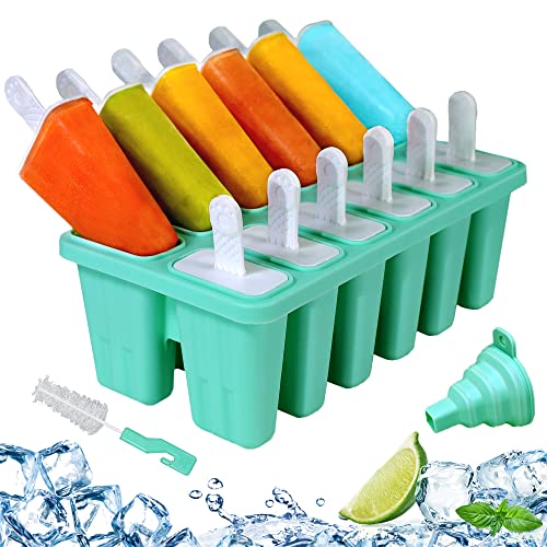 Choicy Silicone Popsicle Molds 12-cavity, DIY Ice Pop Mold for Kids Adult Teens, BPA Free Ice Cream Molds for Party Yogurt Juice Smoothies Sticks - Image 1