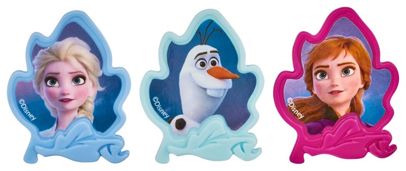 DecoPac زينة كعك ديكو باك من فيلم فروزن II على شكل خواتم تضم إلسا وآنا وأولاف للاحتفالات بعيد الميلاد والكريسماس - عبوة 24 - Image 2