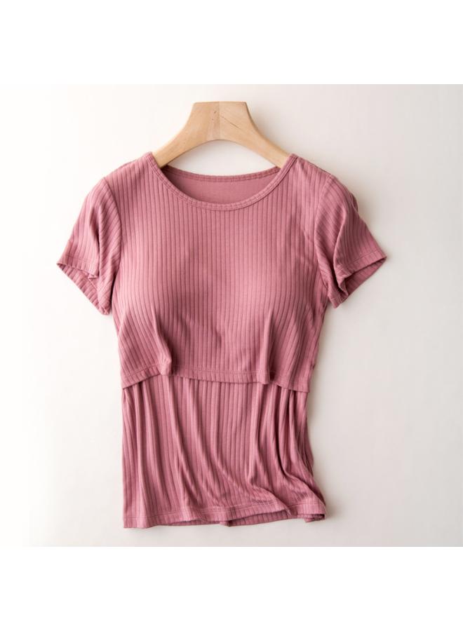 Breastfeeding Clothes Nursing Top Fashionable Hot Mom Pregnant Women's Short-sleeved T-shirt Nursing Clothes Bottoming Shirt Summer Vest