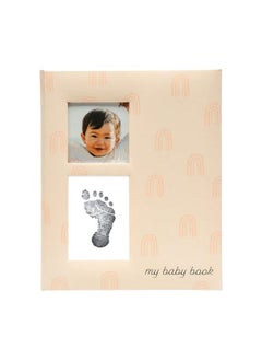 pearhead Baby Memory Book And Clean Touch Ink Pad Baby Girl Or Baby Boy Journal Baby Milestone Photo Album Blush Rainbow  - Image 2
