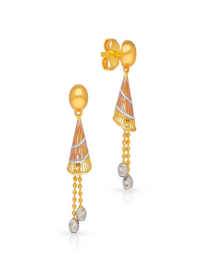 Malabar Gold and Diamonds 22 Karat 916 Purity Dangle Gold Earrings FRER125T - Image 1