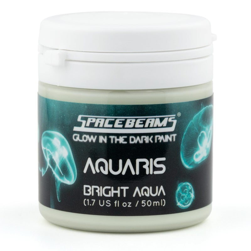 SpaceBeams Aquaris Glow in the Dark Paint (1.7 Fl Oz) Bright Aqua Glow (Light Blue/Turquoise), Non-Toxic, Water Based - Image 4