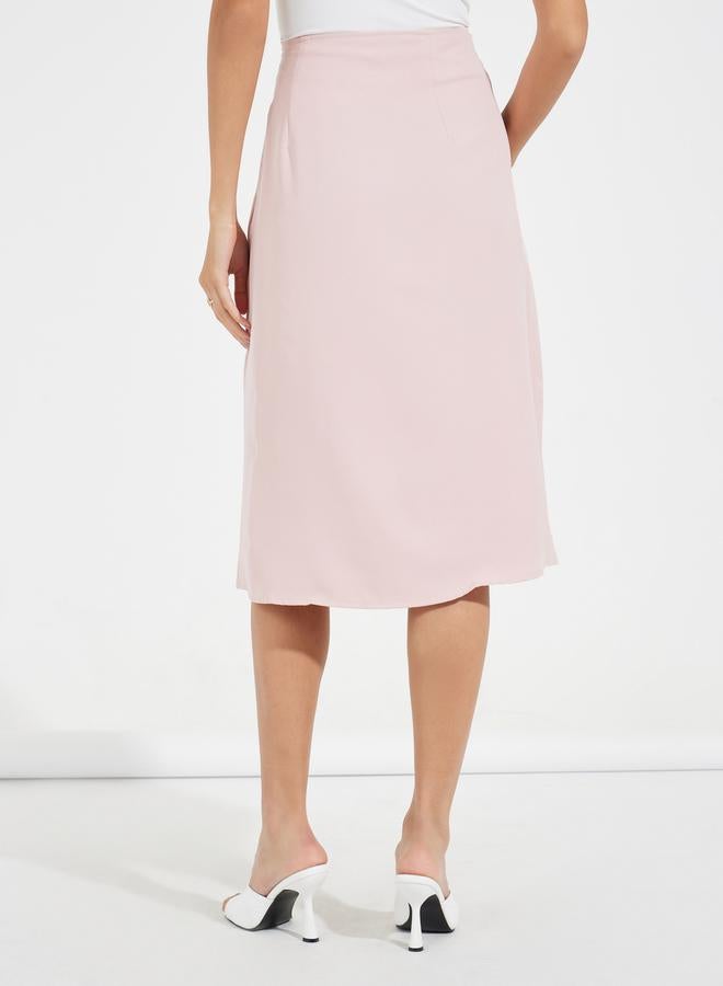 ستايلي تنورة ميدي سادة بقصة مستقيمة وسحَّاب مخفي - Image 4