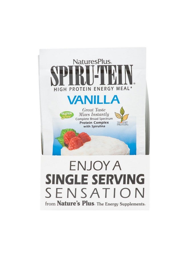 Natures Plus NaturesPlus SPIRU-TEIN Shake - Vanilla - 8 Single Serving Packets, Spirulina Protein Powder - Plant Based Meal Replacement, Vitamins & Minerals For Energy - Vegetarian, Gluten-Free - 8 Total Servings - Image 1