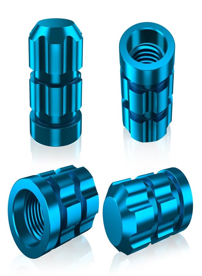 QUARKACE Tire Valve caps, Universal Valve Stem Caps for Car, Motorcycle and Bike, Non-Fading Bright Color, Corrosion Resistant Coating, Air Leakproof Metal Tire Caps 4 Pack - Blue - Image 1
