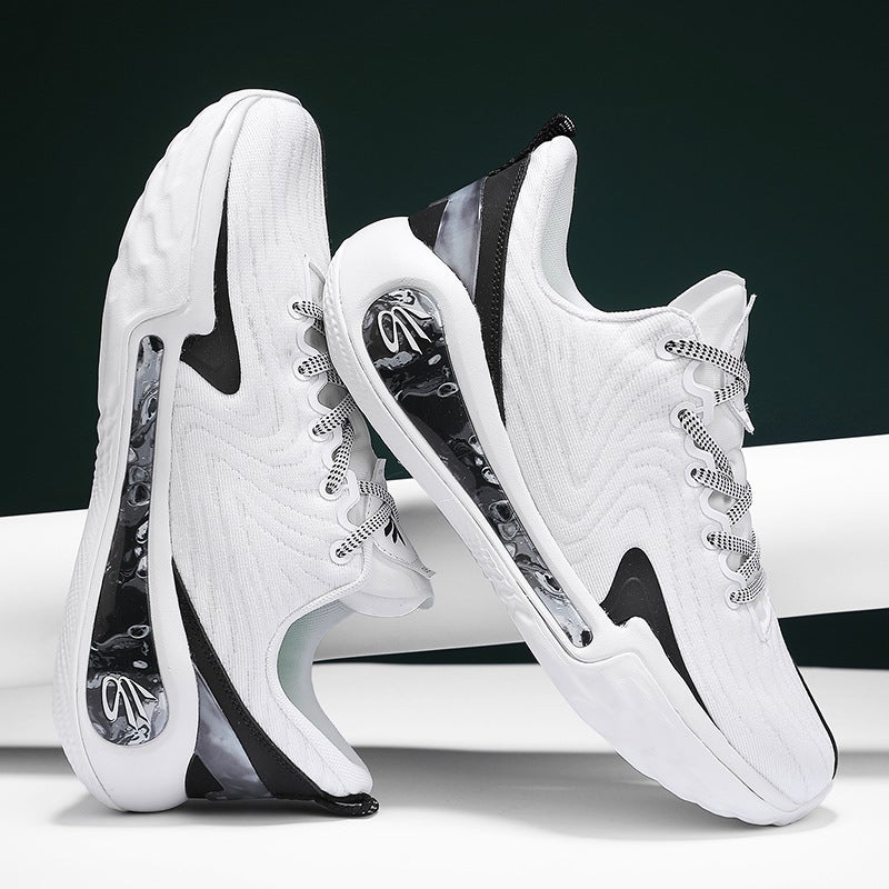 Basketball Shoes Curry 12 Mens and Womens Full Net Flying Weaving Sports Boots Fashion All-Star Training Shoes Friction Sound White black - Image 1