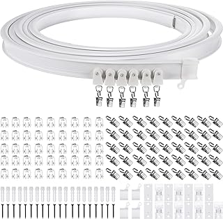 Jetec Curved Ceiling Curtain Track Bendable 5 Meters/ 16.4 ft Mount for Curtain Rail Bunk Bed Bay Window Room Divider - Image 1