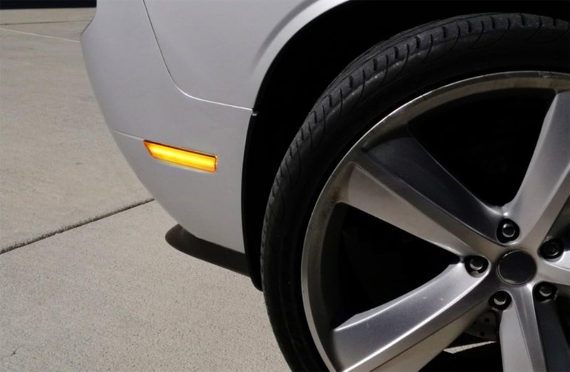 iJDMTOY Smoked Lens Front Side Marker Lamps with 24-SMD Amber LED Lights for 2008-2014 Dodge Challenger - Image 4