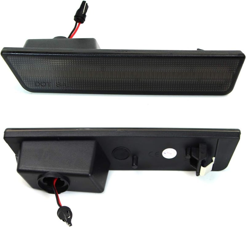 iJDMTOY Smoked Lens Front Side Marker Lamps with 24-SMD Amber LED Lights for 2008-2014 Dodge Challenger - Image 2