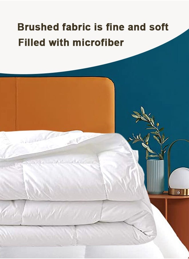 Arabest Duvet, 210 x 160 cm Single Duvet Insert, Quilted All Season Comforter, Soft White Quilt  - Image 2