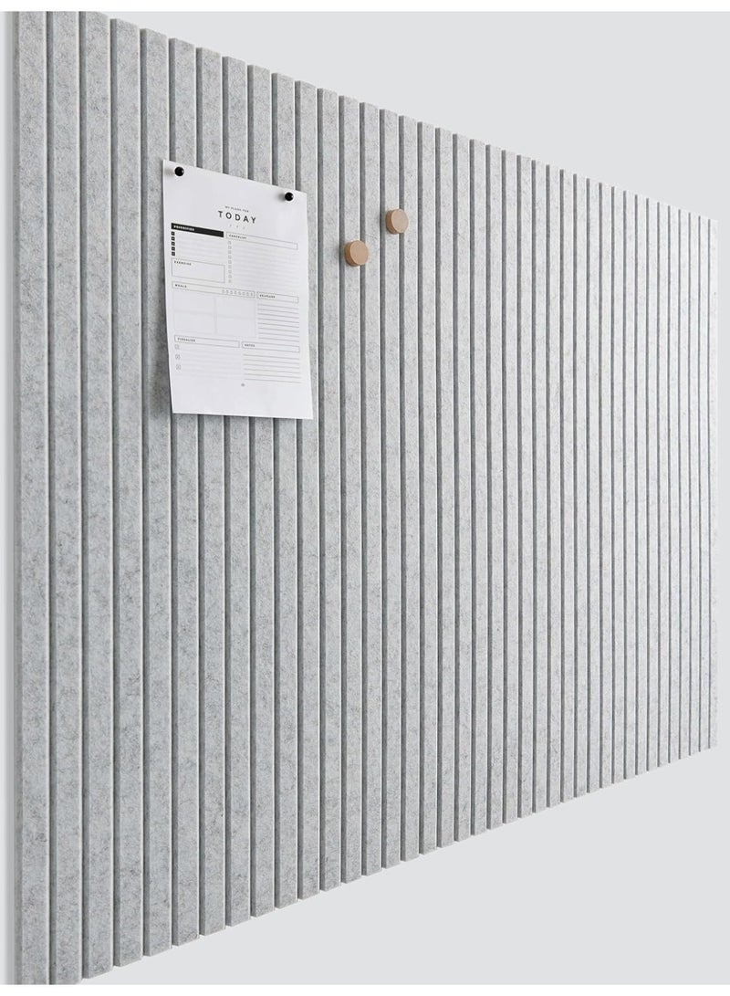 Relex 12 Pack Large Cork Board for Walls Black Felt Board, Slat Wall Paneling, Felt Bulletin Board Tiles for Office Wall Decor, Push pin Board Wall Organizer for Office (Grey) - Image 1