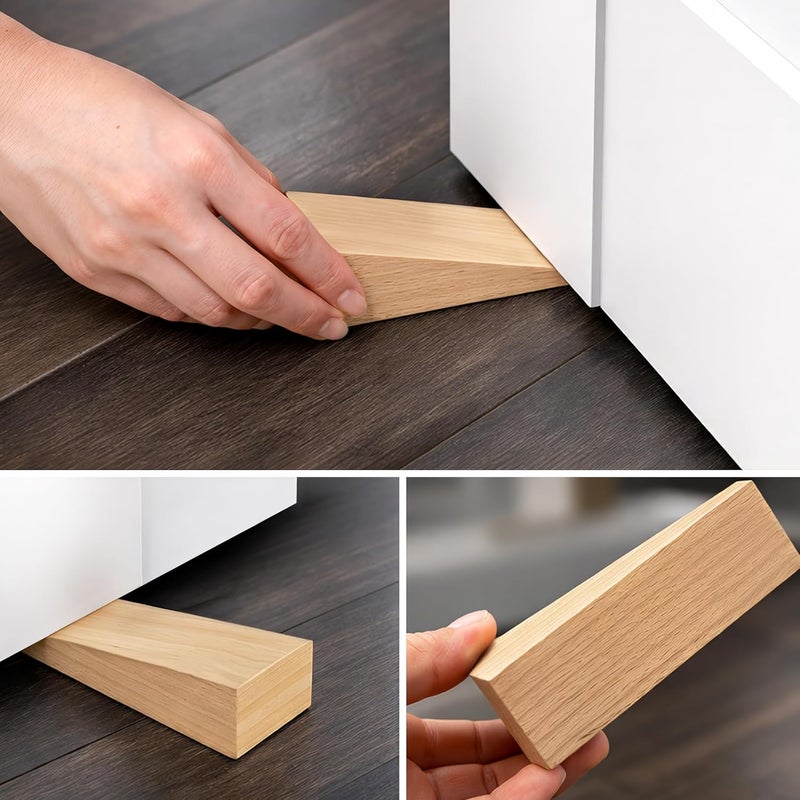 تولوكس 10 قطع إسفين خشبي، إسفين من الخشب الصلب، إسفين تثبيت، إسفين تسوية، سدادة باب خشبية، أداة مفيدة في البناء ومشاريع DIY المختلفة، مقاس 65x20x6 مم - Image 4