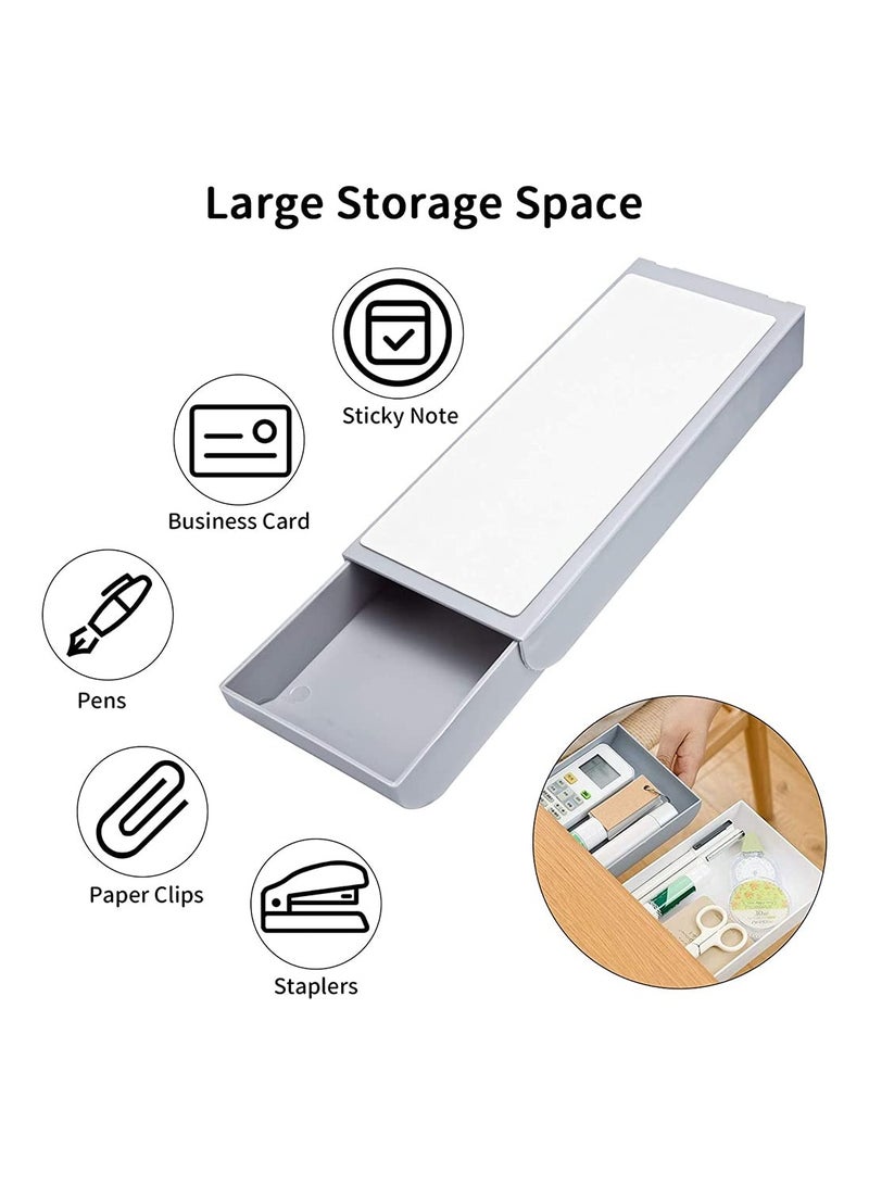 KASTWAVE Desk Organizer Drawer, Under Desk Drawer 2 Pack Under Desk Storage, Drawer Organizer Hidden Under Table, Drawer Organizer Set, Self-Stick Expandable Drawer Tray for Office, Home, School - Image 5