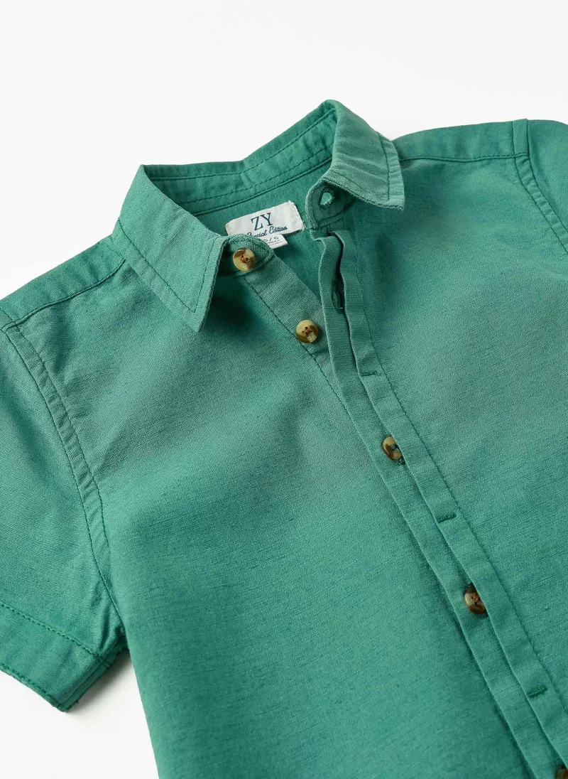 زيبي Cotton and Linen Shirt for Boys