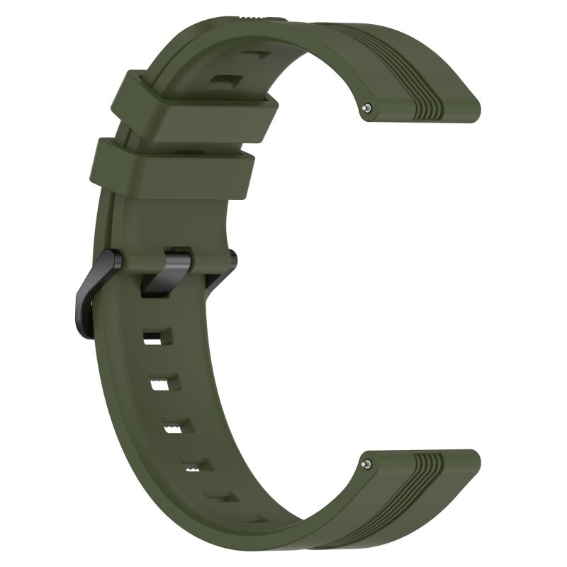 S-TOP For Garmin Venu 20mm Concave Striped Slicone Watch Band(Army Green) - Image 2