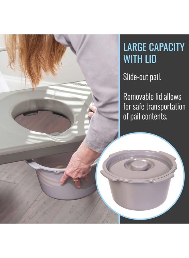 DMI Bedside Commode, Portable Toilet, Commode Chair, Raised Toilet Seat with Handles, Holds up to 500 Pounds with Included 7 qt Commode Bucket, Adjustable from 19-23 Inches, Extra Wide Commode - Image 4