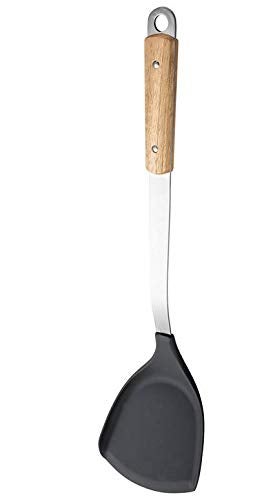 HomeAra HomeAra Premium Stainless Steel Wok Spatula with NonStick Silicone Coating HeatResistant Wood Handle CorrosionResistant and Durable Kitchen Utensil for Wok Cooking Pack of1 Spatula - Image 2