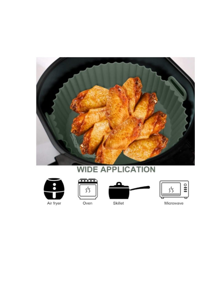 2 Pcs Air Fryer Silicone Liners, Round Air Fryer Accessories Baking Air Fryer Silicone Tray for Home Kitchen - Multi Color