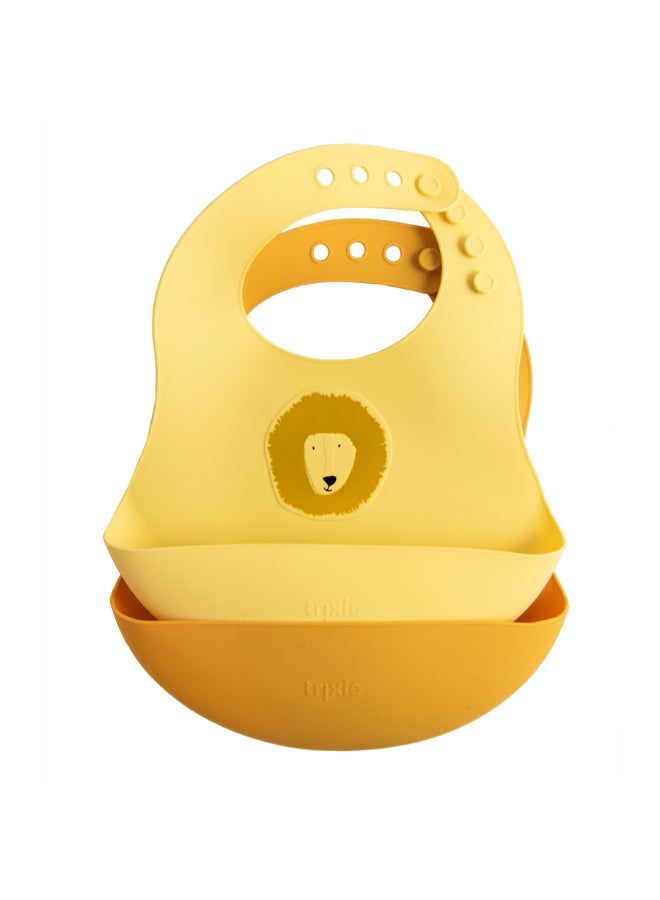 Trixie Silicone Bib With Handy Pocket - Pack of 2 - Mr. Lion - Image 1