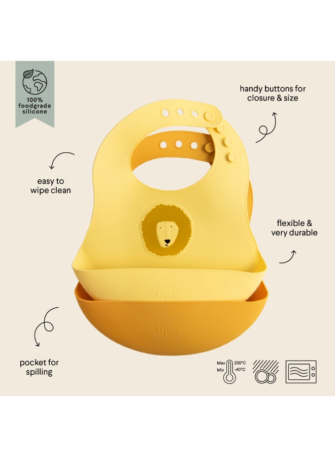 Trixie Silicone Bib With Handy Pocket - Pack of 2 - Mr. Lion - Image 2