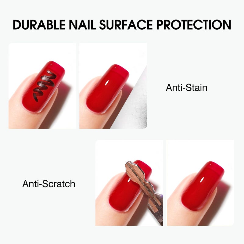 CANNI 2 Pcs No Wipe Gel Top Coat Set- High Gloss Shiny Long Lasting Top Coat Clear Gel Nail Polish Kit, Soak Off Nail Art Home and Professional Manicure - Image 4