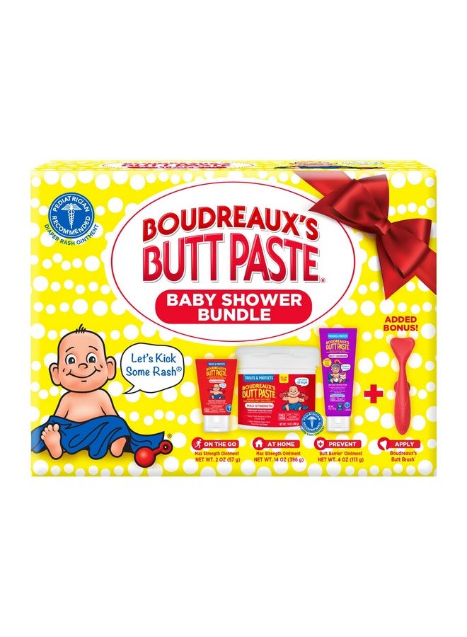 Boudreaux's Butt Paste Baby Shower Bundle, Baby Diaper Rash Cream Ointments & Applicator Kit - Image 1