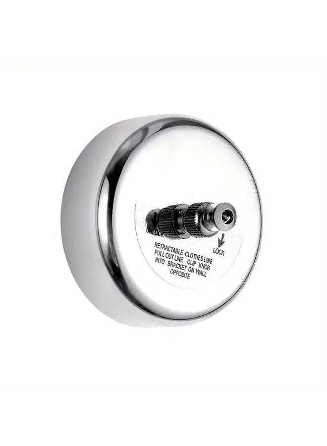 Heavy Duty Retractable Clothesline Silvery Stainless Steel No Drill Installation Indoor Outdoor - Image 2